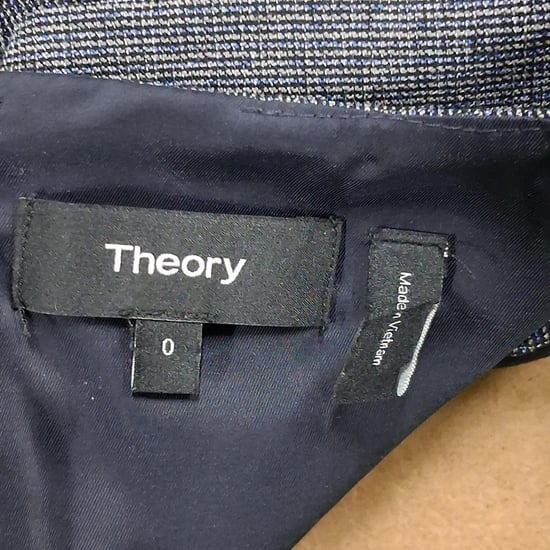 Theory Tweed Ärmös Mini Flair Klänning i Grå Ull - Image 3