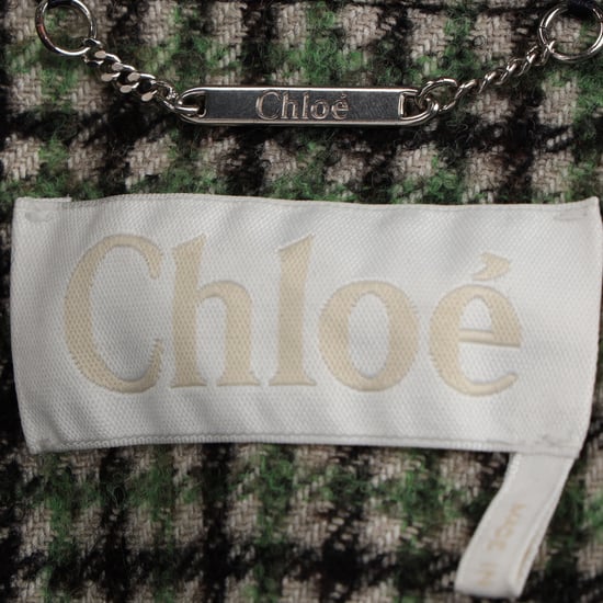 Chloé Check-Pattern Double-Breasted Coat in Multicolor Wool - Image 4