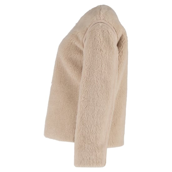 Max Mara Panno kavaj med grosgraindetaljer i beige ull - Image 2