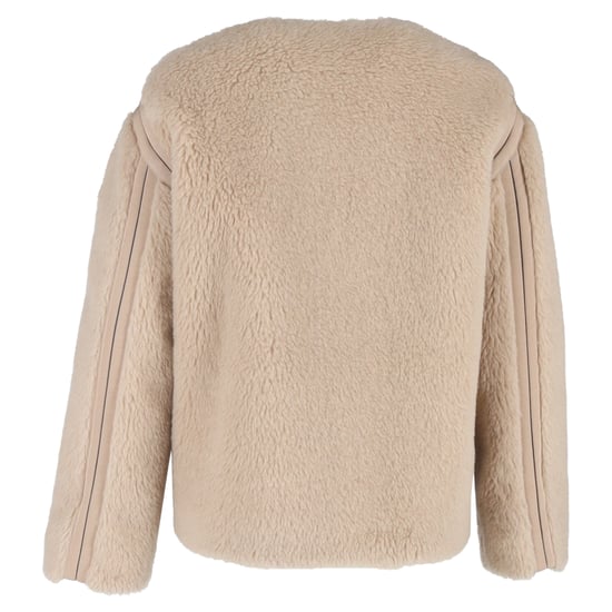 Max Mara Panno kavaj med grosgraindetaljer i beige ull - Image 3