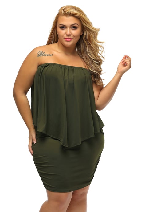 Plus Size Offshoulder Dress - Image 2