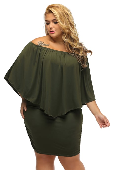 Plus Size Offshoulder Dress - Image 4