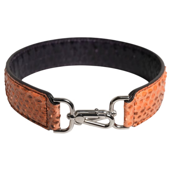 Zwart Beigekleurige Exotische Leren Tas Schouderband - Image 2