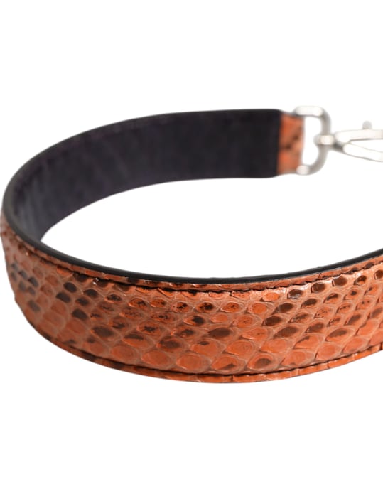Zwart Beigekleurige Exotische Leren Tas Schouderband - Image 5