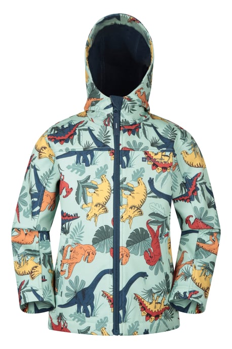 'Exodus' Kids Softshell Jacket with Two Side Pockets Fleece Lined Water Resistant Outdoors Coat Multicolour - Image 2