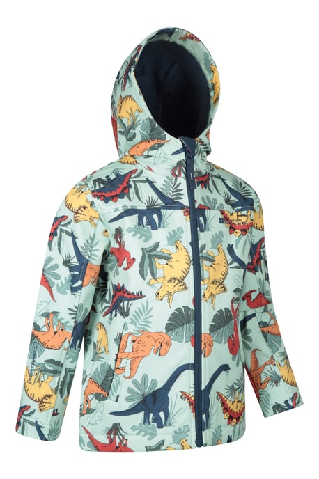 'Exodus' Kids Softshell Jacket with Two Side Pockets Fleece Lined Water Resistant Outdoors Coat Multicolour - Image 3