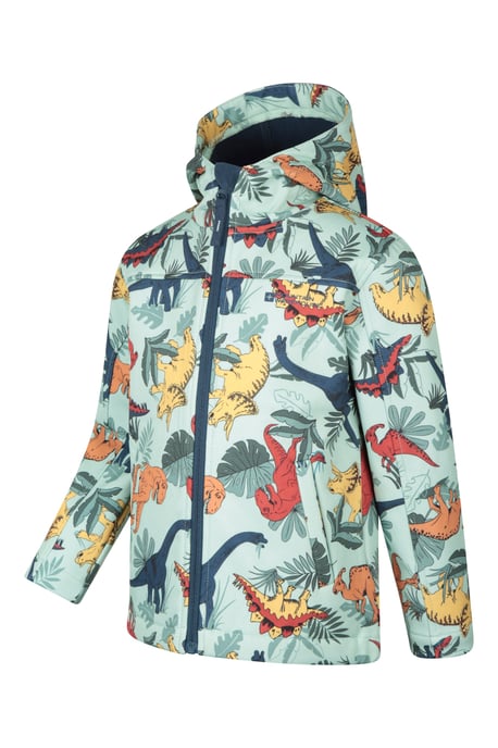 'Exodus' Kids Softshell Jacket with Two Side Pockets Fleece Lined Water Resistant Outdoors Coat Multicolour - Image 5