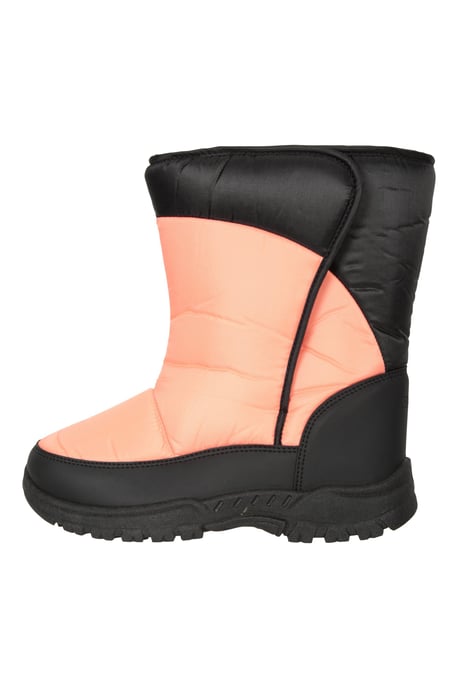 'Caribou' Kids Striped Snow Boots Snow Proof Everyday Winter Shoes Coral - Image 4