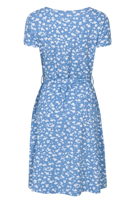 'Santorini' Women's Jersey Wrap Dress with Pockets Summer Comfy Outfit Blue - Image 5