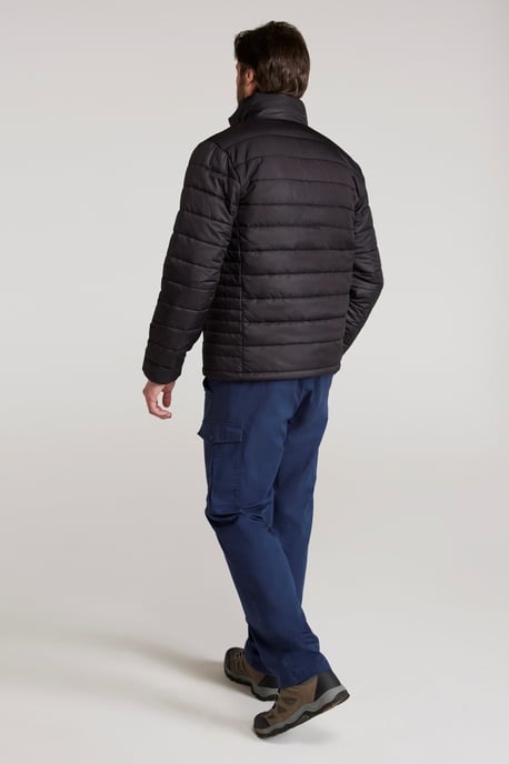 'Deaks' Men's Padded Jacket with Zipped Pockets Water Resistant Coat Black - Image 4