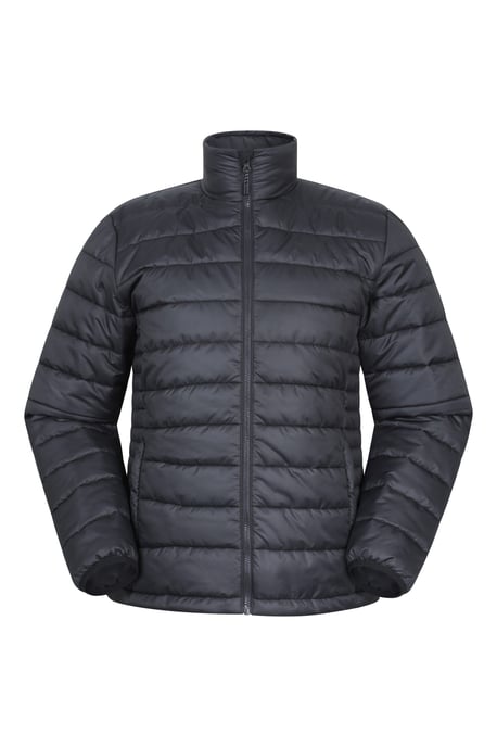'Deaks' Men's Padded Jacket with Zipped Pockets Water Resistant Coat Black - Image 5