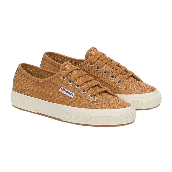 Superga Womens/Ladies 2750 Woven Leather Trainers (Beige/Off White) - Image 3