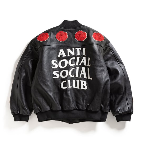 ASSC Petal to the Metal Leather Varsity Jacket in Black - Image 4