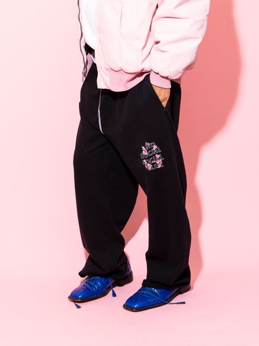 ASSC Contrast Stitch Sweatpants in Black - Image 2