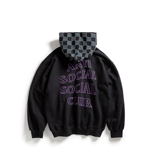 ASSC Chenille Checkered Hoodie in Black - Image 3