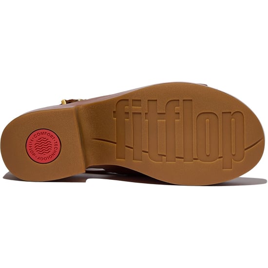 Fitflop Platfforms Heeled Backstrap Leather Women's Deep Tan Flip Flops - Image 2