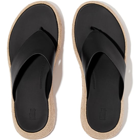 Fitflop F-Mode Toe Post Leather Men's Black Clogs - Image 3