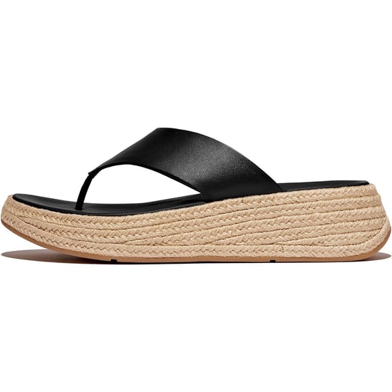 Fitflop F-Mode Toe Post Leather Men's Black Clogs - Image 4
