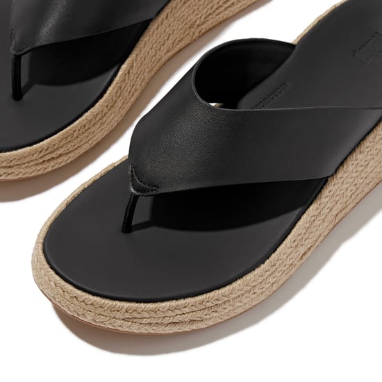 Fitflop F-Mode Toe Post Leather Men's Black Clogs - Image 5