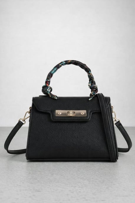 Small Crossbody Bag with Scarf Handle - Image 3