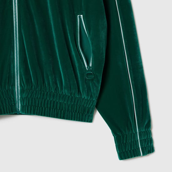 Women's Lacoste Oversized Zipped Velour Sweatshirt in Multi colour - Image 2