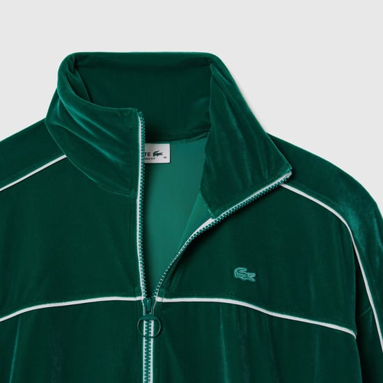 Women's Lacoste Oversized Zipped Velour Sweatshirt in Multi colour - Image 3