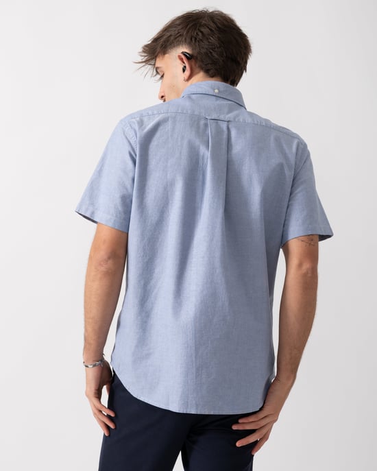 Regular Fit Oxford Shirt in Light Blue - Image 3