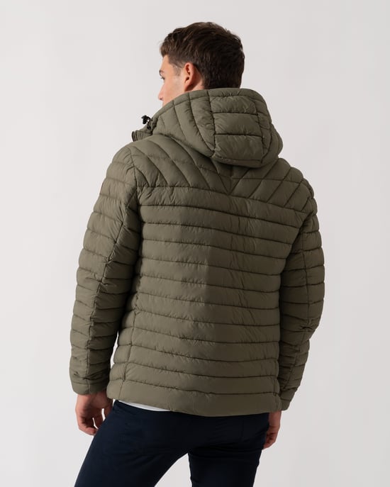 A-Lapaz Hooded Puffer Hooded Puffer Jacket in Sage Green - Image 3