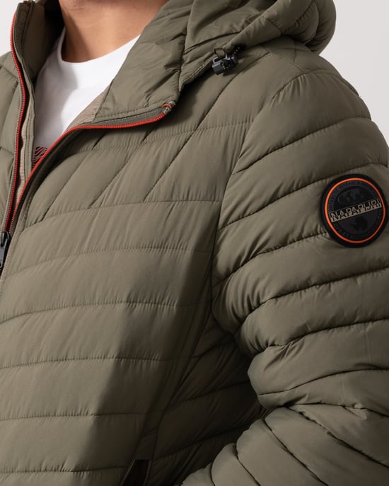A-Lapaz Hooded Puffer Hooded Puffer Jacket in Sage Green - Image 4
