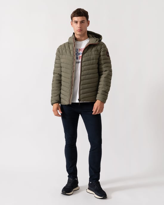 A-Lapaz Hooded Puffer Hooded Puffer Jacket in Sage Green - Image 6