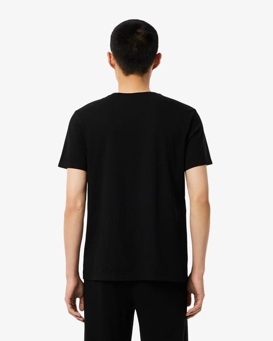 Cotton Crew Neck Crew Neck T-Shirts in Black (3 Pack) - Image 3