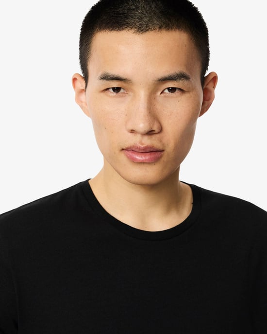 Cotton Crew Neck Crew Neck T-Shirts in Black (3 Pack) - Image 4