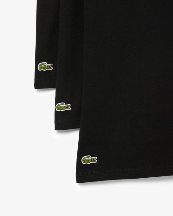 Cotton Crew Neck Crew Neck T-Shirts in Black (3 Pack) - Image 6