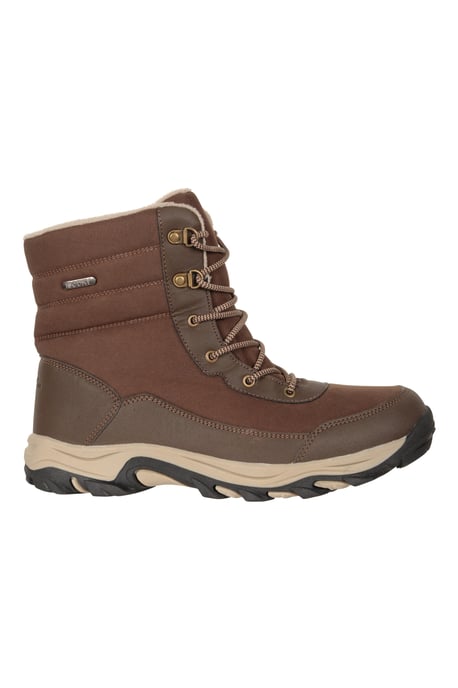 'Ohio' Men's Snow Boots Fleece Lined IsoTherm Waterproof Winter Skiing Shoes Brown - Image 3