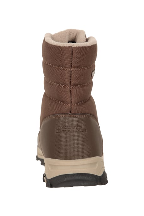'Ohio' Men's Snow Boots Fleece Lined IsoTherm Waterproof Winter Skiing Shoes Brown - Image 4