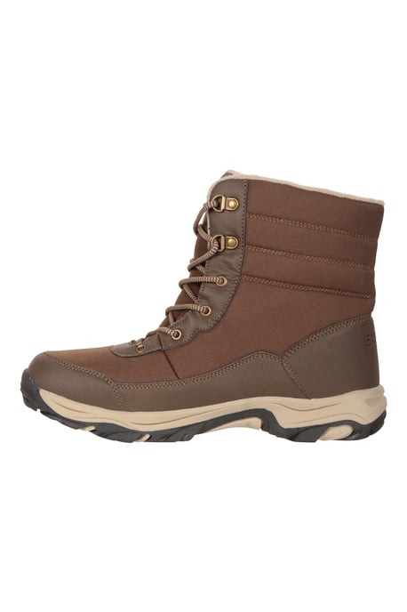 'Ohio' Men's Snow Boots Fleece Lined IsoTherm Waterproof Winter Skiing Shoes Brown - Image 5