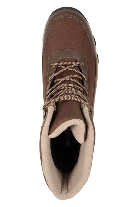 'Ohio' Men's Snow Boots Fleece Lined IsoTherm Waterproof Winter Skiing Shoes Brown - Image 6