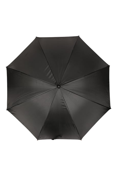 Unisex Classic Durable Rain Umbrella with Curved Handle Lightweight Brolly Black - Image 3