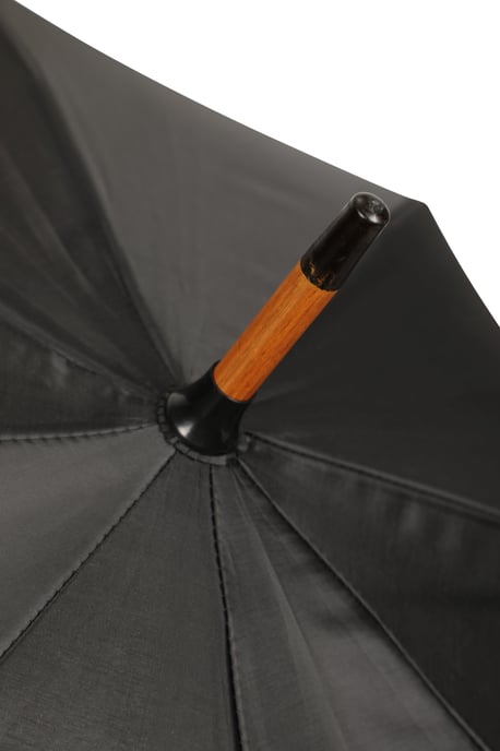 Unisex Classic Durable Rain Umbrella with Curved Handle Lightweight Brolly Black - Image 5