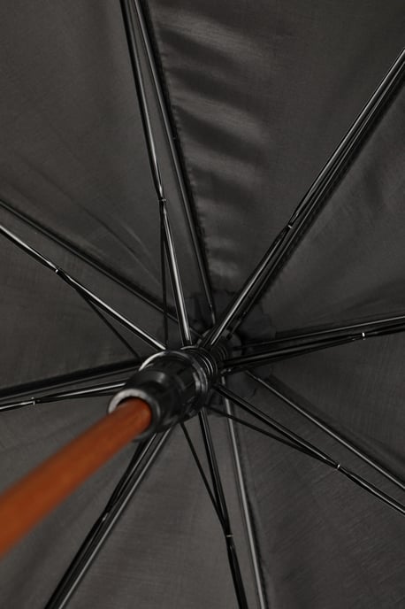 Unisex Classic Durable Rain Umbrella with Curved Handle Lightweight Brolly Black - Image 6