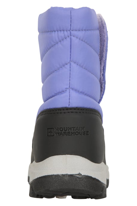 'Caribou' Kids Snow Boots Sherpa Lined Snow Proof Winter Shoes Purple - Image 3