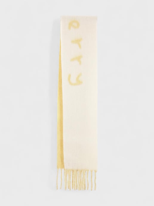 Burberry Reversible Logo Intarsia Scarf, Beige/White, Alpaca Wool Blend - Image 2