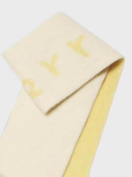 Burberry Reversible Logo Intarsia Scarf, Beige/White, Alpaca Wool Blend - Image 4