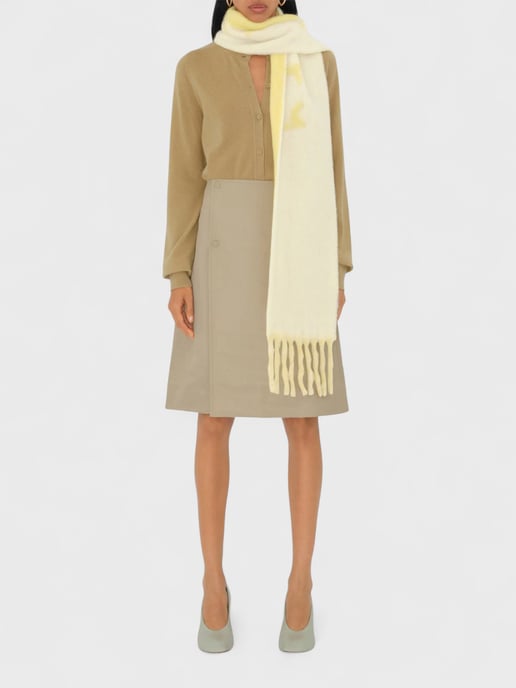 Burberry Reversible Logo Intarsia Scarf, Beige/White, Alpaca Wool Blend - Image 5