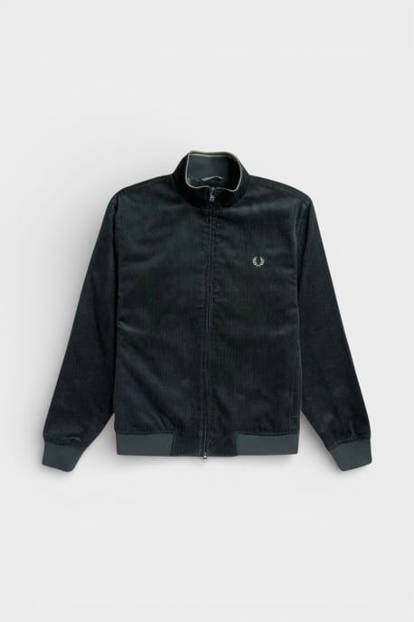 Fred Perry Brentham Corduroy Jacket Night Green - Image 1