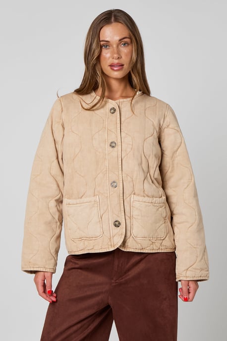 Washed Quited Coat - Image 1