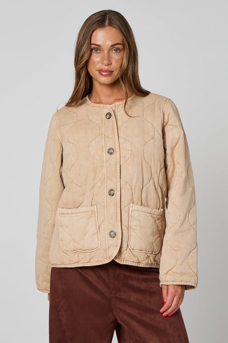 Washed Quited Coat - Image 3