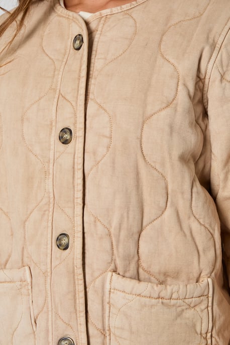 Washed Quited Coat - Image 4