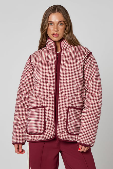 Gingham Quilted Coat - Image 1