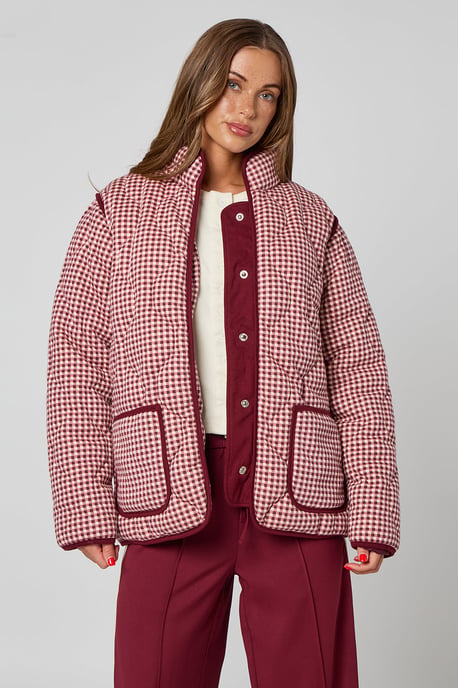 Gingham Quilted Coat - Image 2